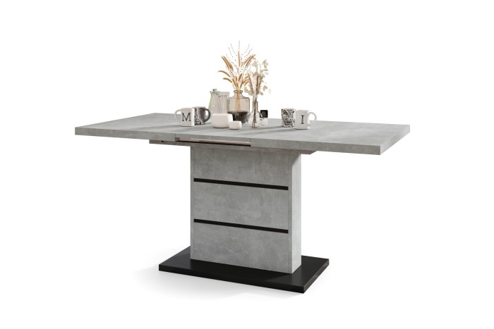 MASATO.C　505030 天板金網 PIANO Beton Deschis Atelier / Negru Mat - MASĂ EXTENSIBILĂ MODERNĂ
