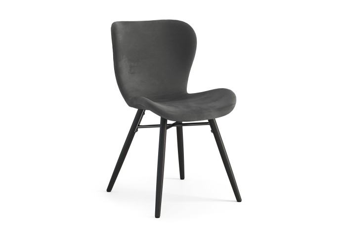 ALTEA Velură Gri închis/picioare negre - MODERNE PENTRU LIVING/SUFRAGERIE/BUCĂTĂRIE/BIROU CATIFEA