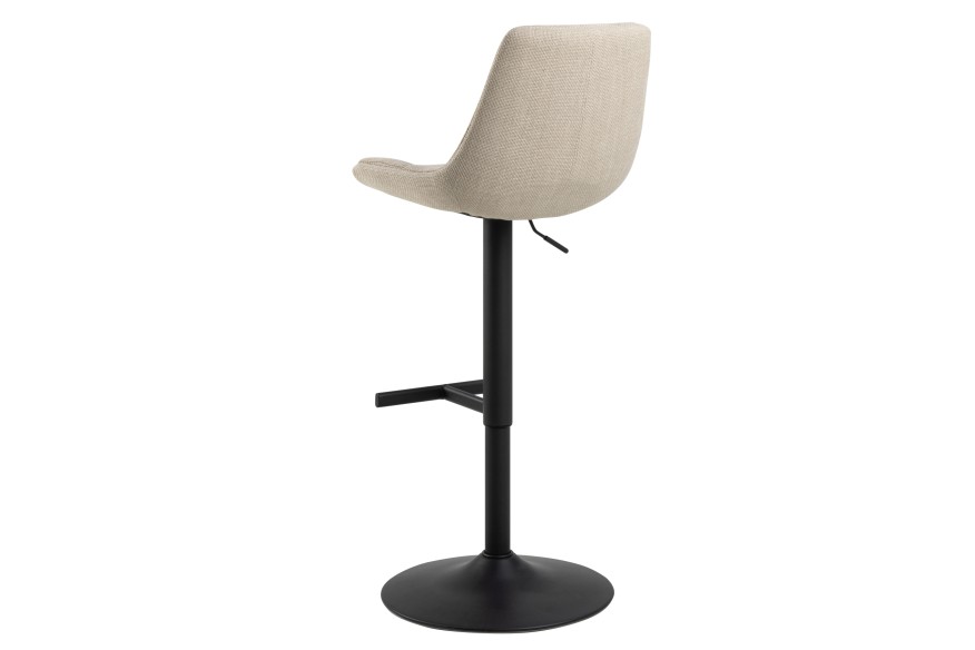 IDA Bej (material Basel 24)/picior negru - HOCKER SCAUN DE BAR TAPIȚAT PENTRU BUCĂTĂRIE / SALON / RESTAURANT